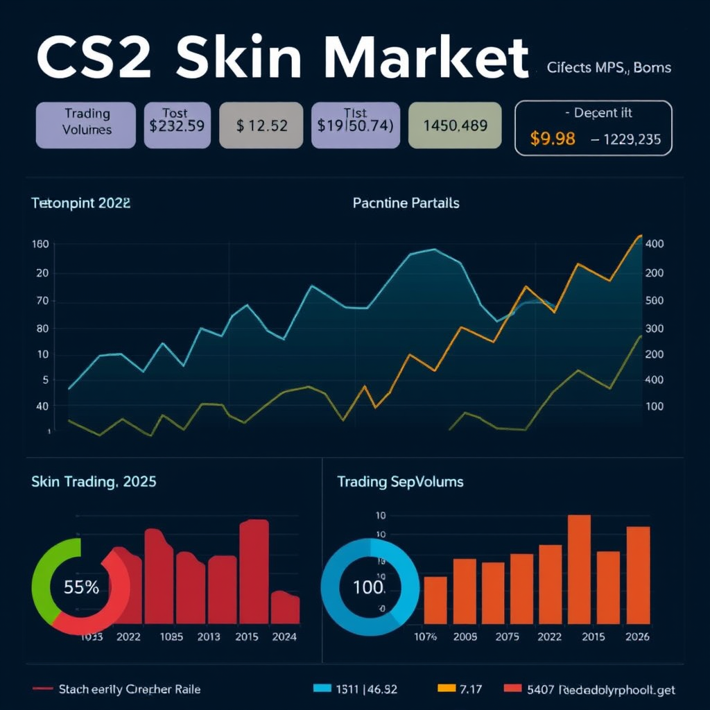 CS2 skin market analysis chart showing price trends and trading volumes for December 2025 with colorful graphs and statistics