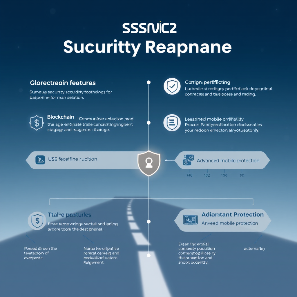 Futuristic security roadmap showing upcoming CS2 trading platform security features including blockchain verification and advanced mobile protection