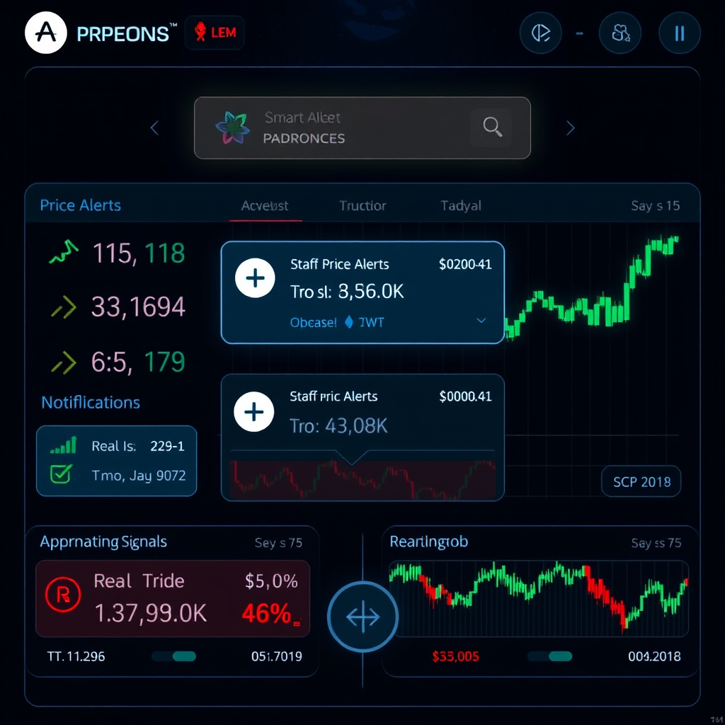 Smart alert notification system interface for CS2 skin trading showing customizable price alerts, market opportunity notifications, and real-time trading signals