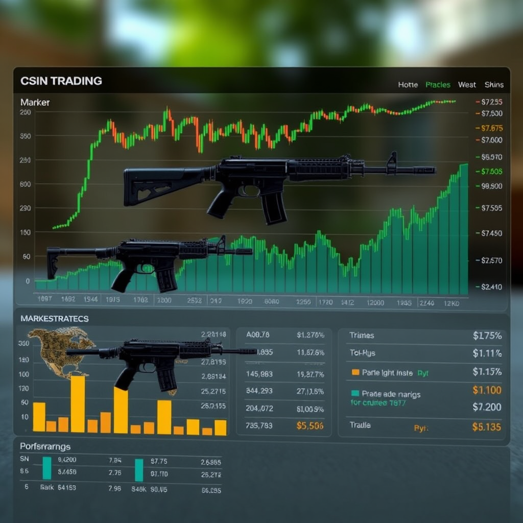 Professional CS2 skin trading strategy visualization showing market analysis tools and investment recommendations for Counter-Strike 2 marketplace
